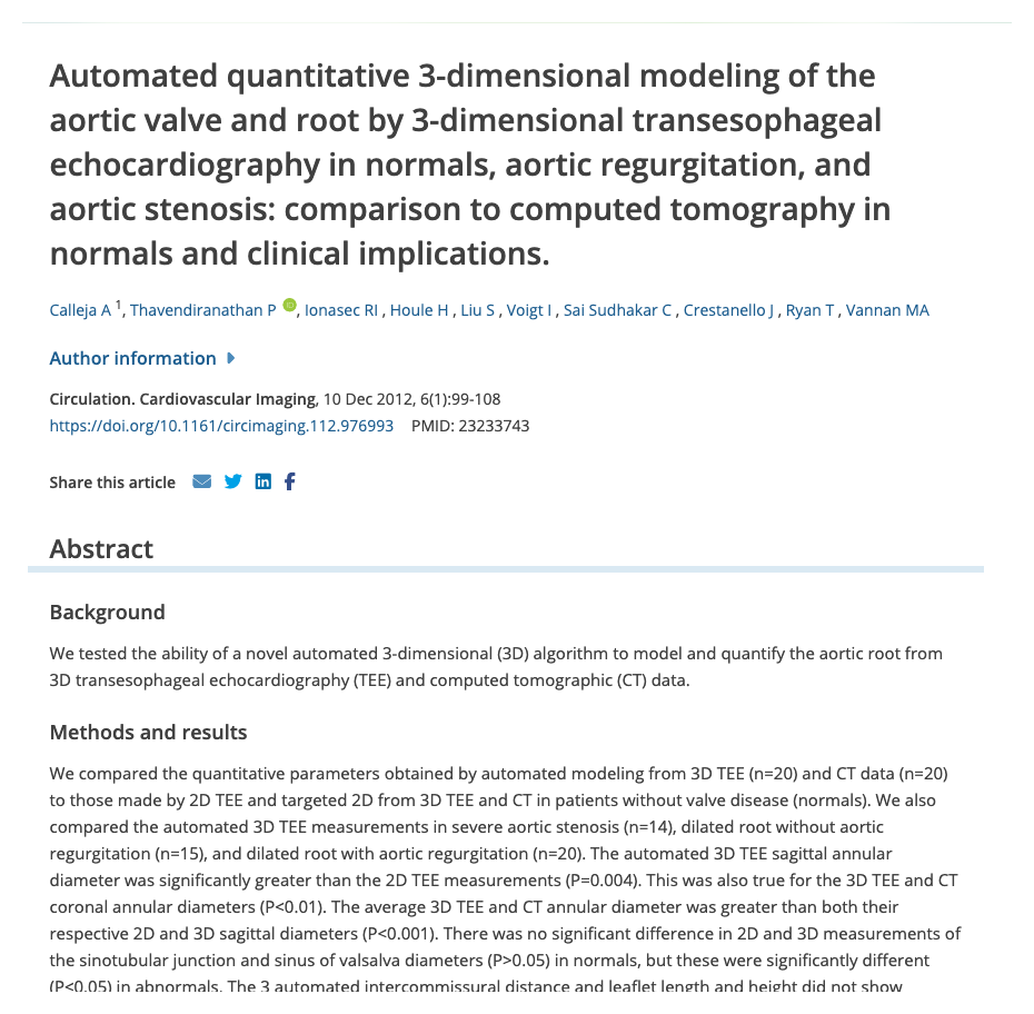 Automated Quantitative 3-Dimensional Modeling of the Aortic Valve and Root by 3-Dimensional Transesophageal Echocardiography in Normals, Aortic Regurgitation, and Aortic Stenosis